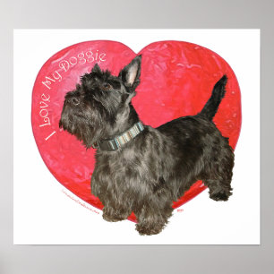 Skotsk terrier-valentin poster