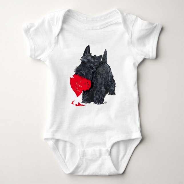 Skotsk terrier-valentin t-shirt (Framsida)