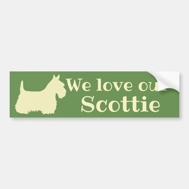 Skotsk terrier, Vi älskar vår Scottie/vete Bildekal (Framsidan)
