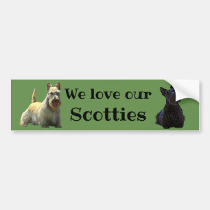 Skotsk terrier, Vi älskar vår, Scotties/svart Bildekal