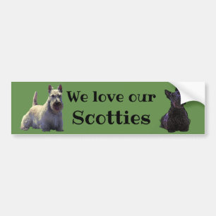 Skotsk terrier, Vi älskar vår, Scotties/svart Bildekal