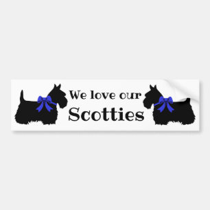 Skotsk terrier, Vi älskar våra Scotties/blå band Bildekal