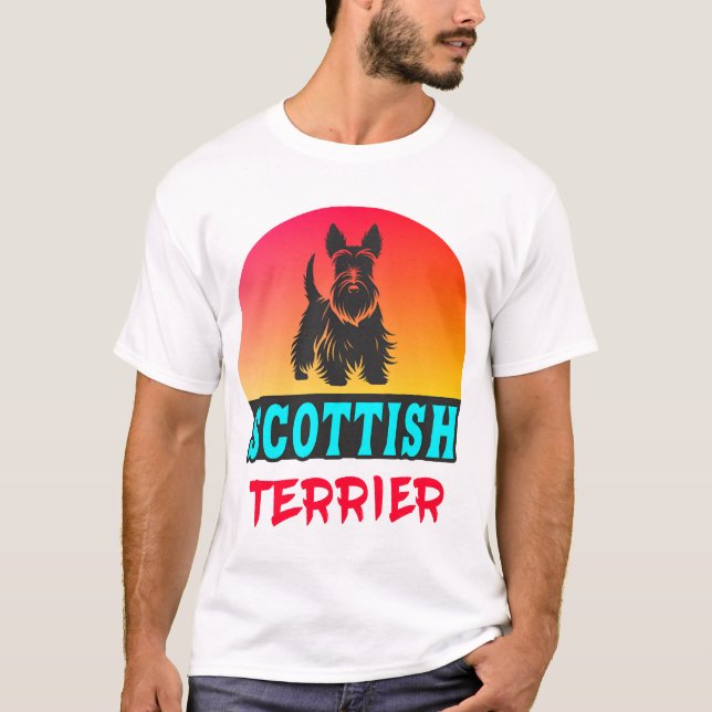 Skotsk Terrier Vintage Design T Shirt (Framsida)
