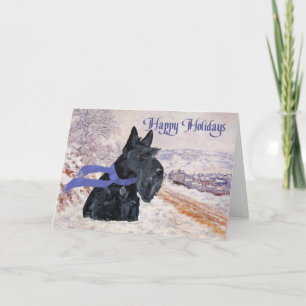 Skotsk Terrier Vinterfirande Helgkort