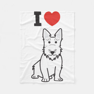 Skotsk Terrierhundtecknad Fleecefilt