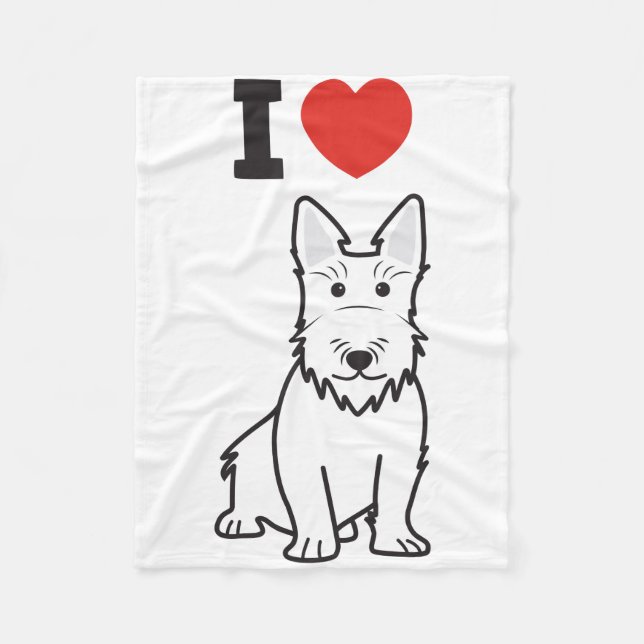 Skotsk Terrierhundtecknad Fleecefilt (Framsidan)