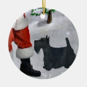 Skotsk Terrierjulgranprydnad Julgransprydnad Keramik