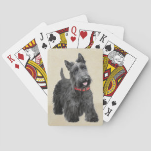 Skotsk Terriermålning - gullig original- hundkonst Casinokort