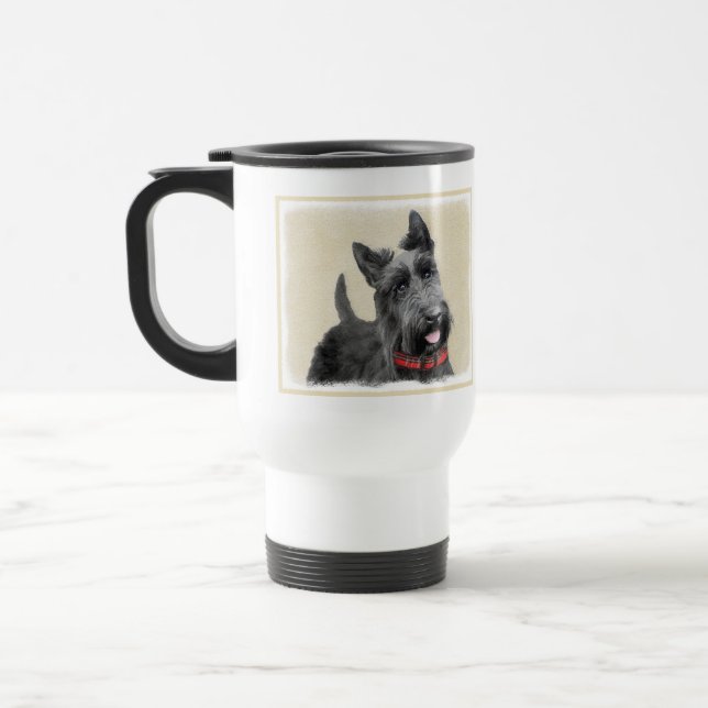 Skotsk Terriermålning - gullig original- hundkonst Resemugg (Vänster)