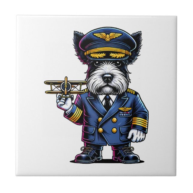 Skotsk terrierpilot kakelplatta (Framsidan)