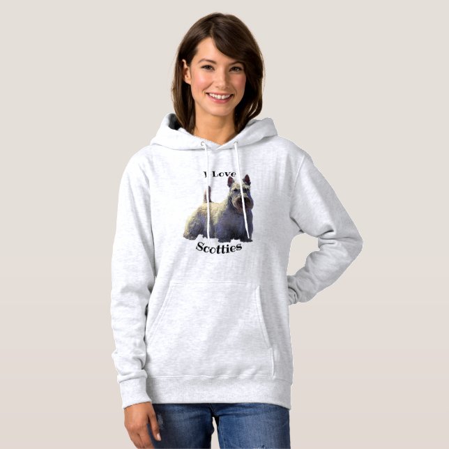 Skotsk Terriersvart/wheaten, sitta/som står Tee (Hel framsida)