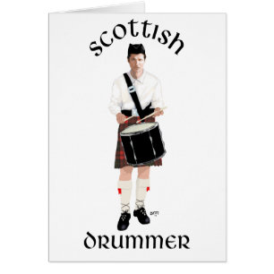 Skotsk trummare - röd kilt hälsningskort