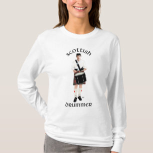 Skotsk trummis - röd kilt tee shirt