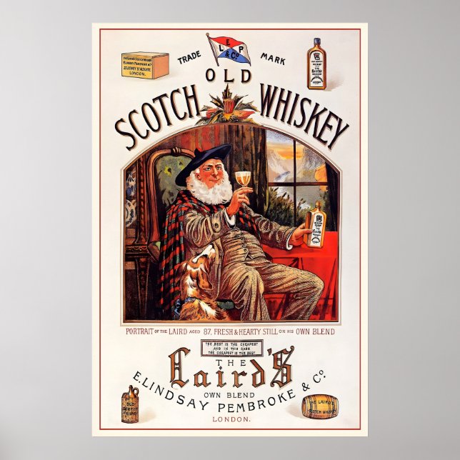 Skotsk whisky Skottland Skotte Keltisk Edinburgh Poster (Framsidan)
