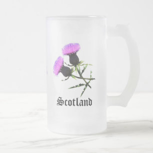 Skotska blomstertråd frostat ölglas