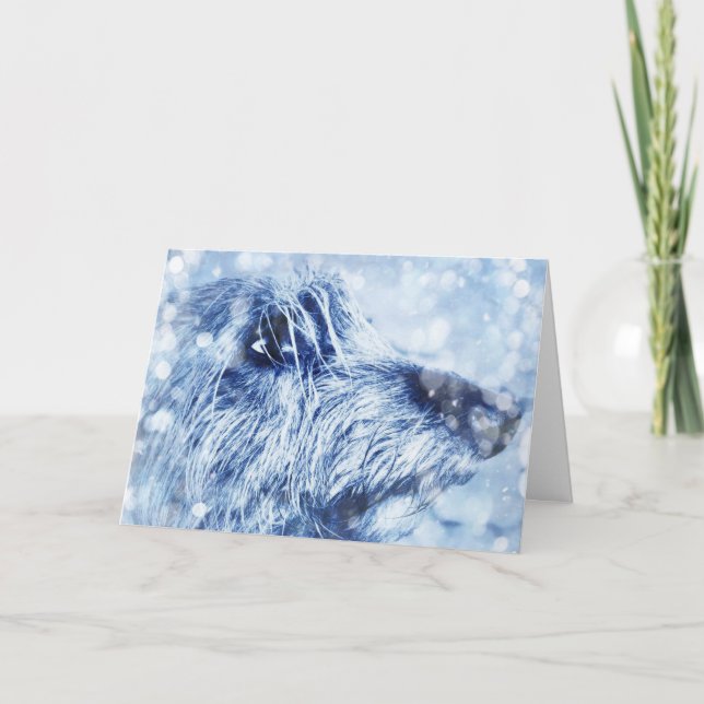 Skotska Deerhound-julkort Helgkort (Framsida)