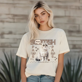 Skotska feta katt, minimalistisk Mysigt, kattföräl T Shirt