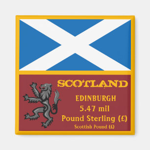 Skotska flagga, Edinburgh & Skottland, resa/sport Magnet