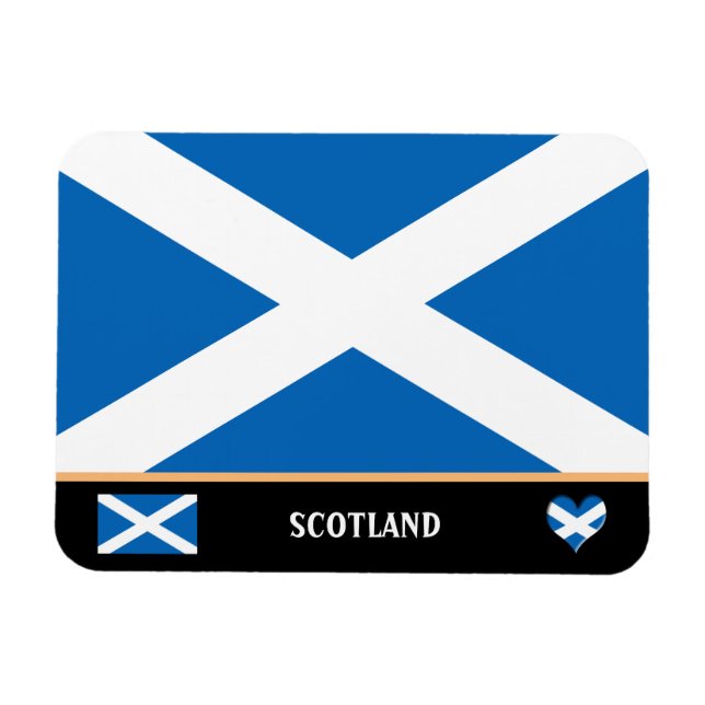 Skotska Flagga & Scotts land (Spanien) / Skottland Magnet (Horisontell)