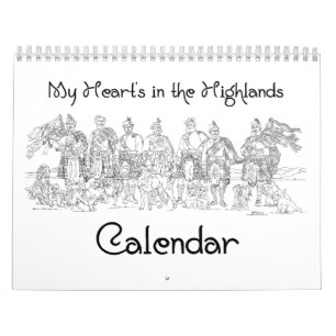 Skotska högländare och slott KALENDER