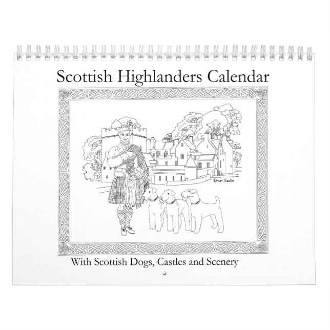 Skotska högländare, slott och hundar kalender (Omslag)