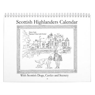 Skotska högländare, slott och hundar kalender