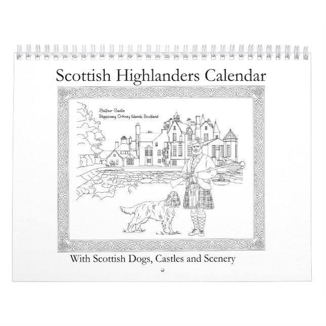 Skotska högländare, slott och hundar kalender (Omslag)