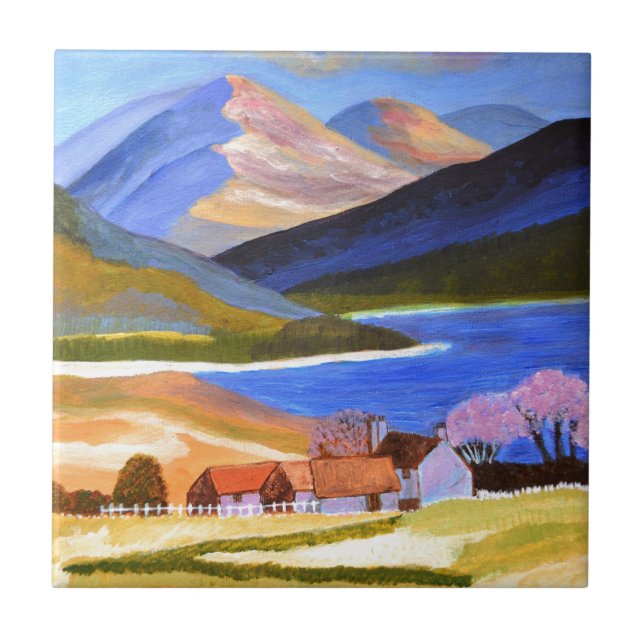 Skotska högländer 2 kakelplatta (Framsidan)