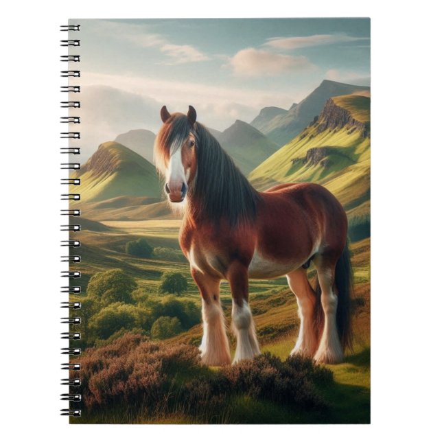 Skotska högländer Clydesdale-häst Anteckningsbok (Framsidan)