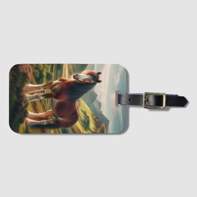 Skotska högländer Clydesdale-häst Bagagebricka (Framsida horisontal)