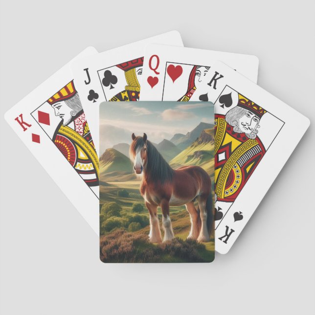 Skotska högländer Clydesdale-häst Casinokort (Baksidan)