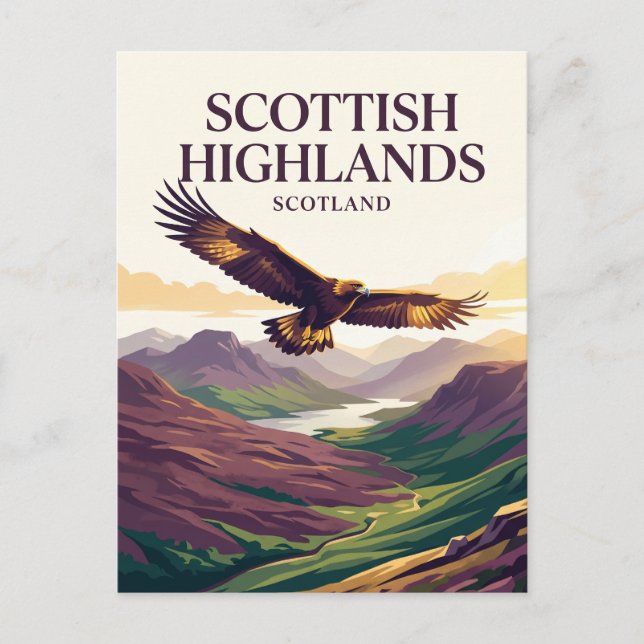Skotska högländerna Skottland Vykort (Framsida)