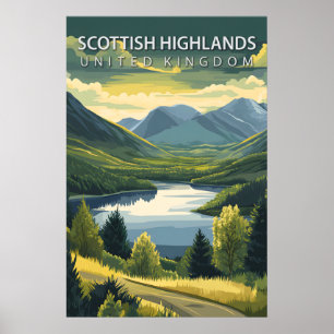 Skotska högländerna Storbritannien Berg Landskap R Poster