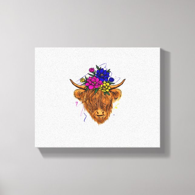 Skotska höglandet, nötboskap, viskdjursuppfödning canvastryck (Framsida)