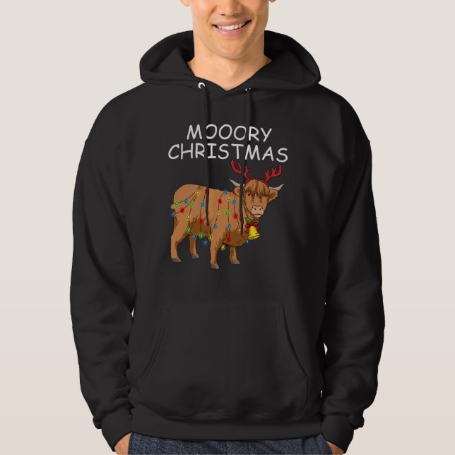 Skotska höglandskäglingar Kvinnor Moory Jul Hoodie (Framsida)