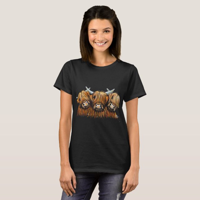 Skotska höglandskorna "UNGDOMEN" T-Shirt (Hel framsida)