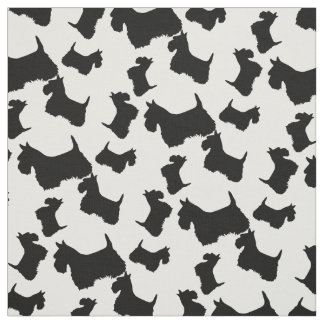 Skotska hund silhouettes tyg