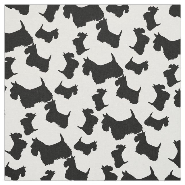 Skotska hund silhouettes tyg (Provkarta)