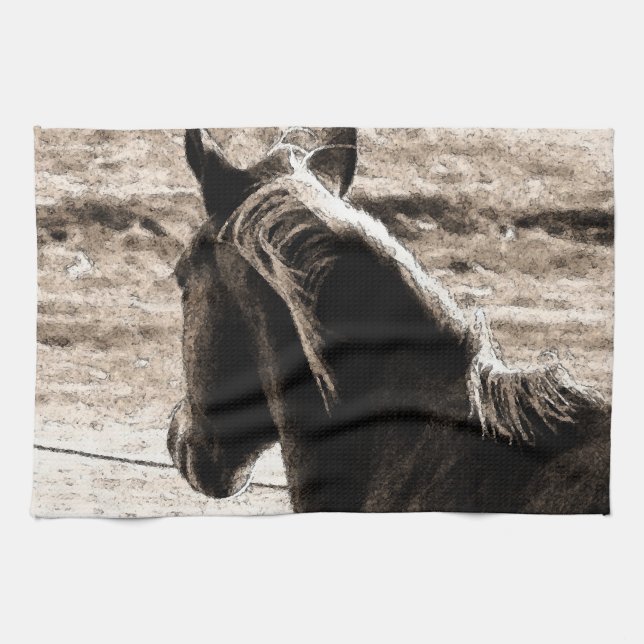 Skotska i Sepia Kökshandduk (Horisontell)