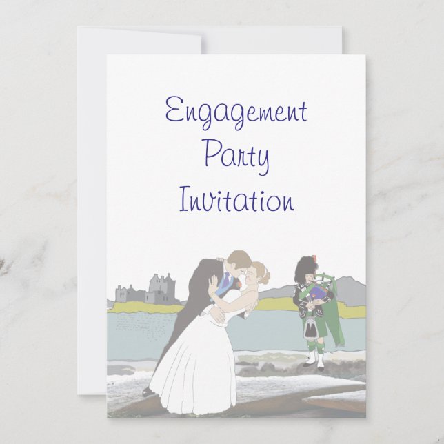 Skotska, keltiska Förlovningsfesten Inbjudningar (Framsida)