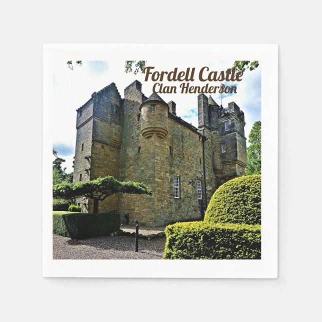 Skotska klanen Henderson Fordell Castle Pappersservett (Framsidan)