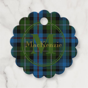 Skotska klanen MacKenzie Tartan Guld Namn/Monogram Gåvor Etiketter