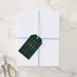 Skotska klanen MacKenzie Tartan Guld Namn/Monogram Presentetikett