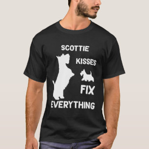 Skotska kyssar fixa allt Scottish Terrier mamma T Shirt