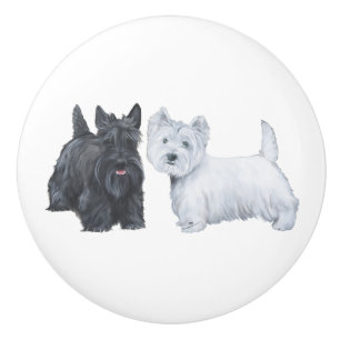 Skotska och West Highland Terriers Knopp