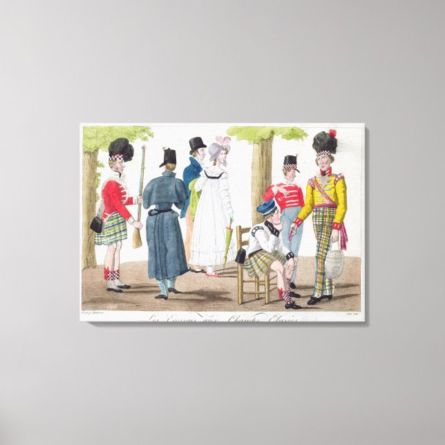 Skotska på Champs Elysee, graverad av Ju Canvastryck (Framsida)