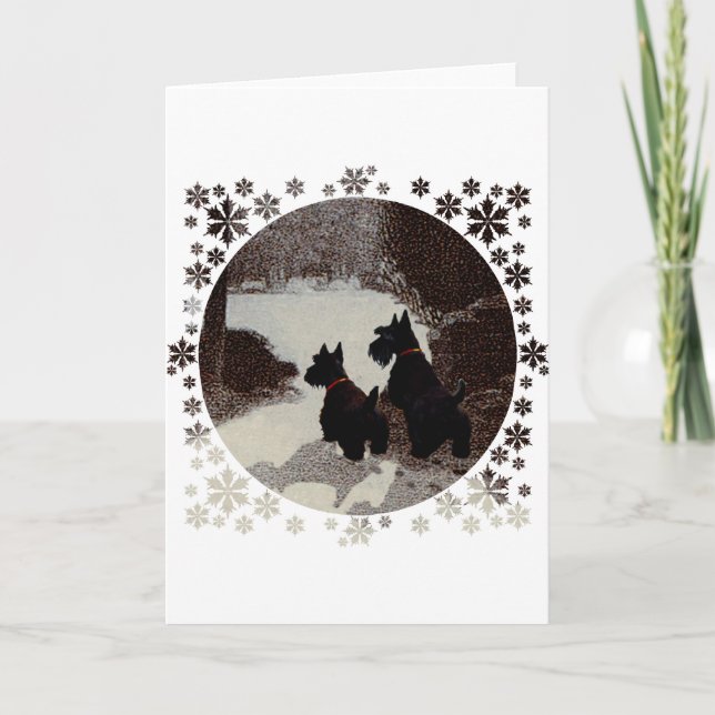 Skotska på Surreal Winter Nght Helgkort (Framsida)