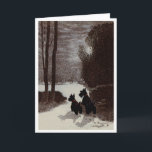 Skotska på Surreal Winter Nght Helgkort<br><div class="desc">Den skotska julterrierdesignen skapat från min originalteckning och finns tillgänglig på kläder, novelty och presentartiklar för dig själv, eller för den speciella skotska terrierperson du känner! Vill du ha en annan produkt? Gå bara till produktsidan och klicka på Överför designen till en annan produkt och välj mellan 1 500 olika...</div>