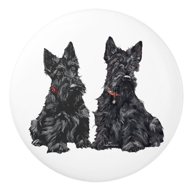 Skotska Terrier-handtag Knopp (Framsidan)