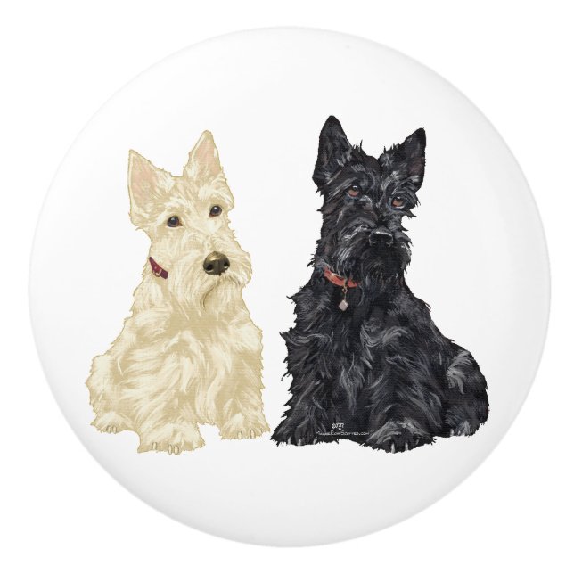 Skotska terrier-handtag knopp (Framsidan)